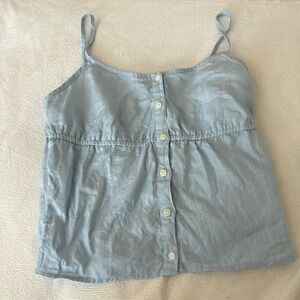 baby blue linen top from brandy melville